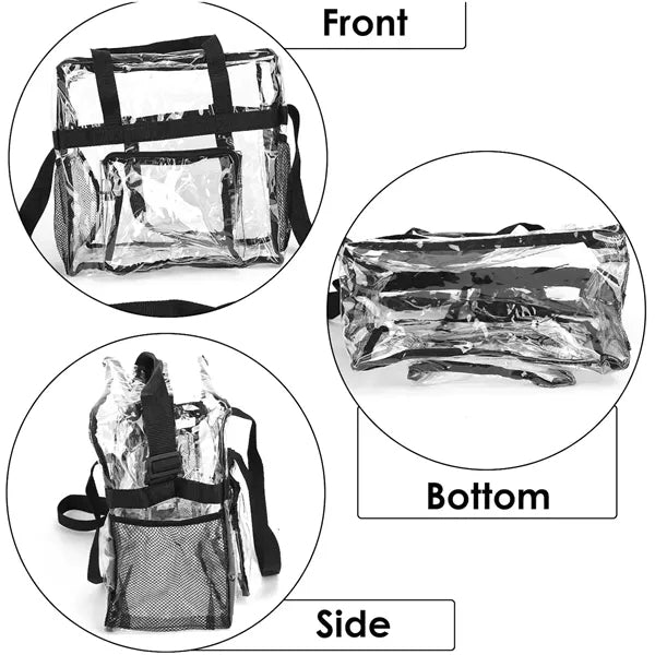 12x12x6 inch Waterproof Versatile Clear PVC Shoulder Bag