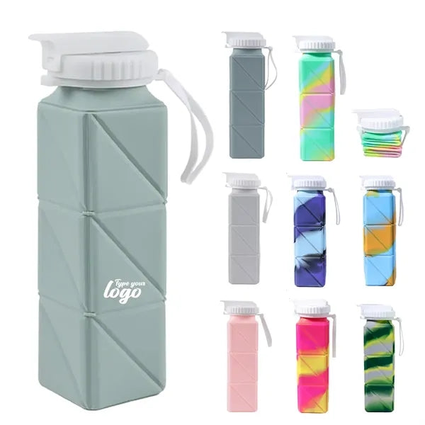 21OZ. Collapsible Silicone Water Bottles Leakproof