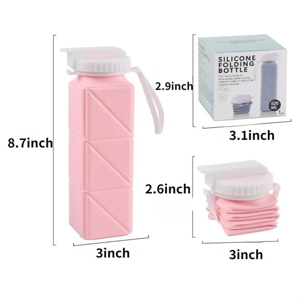 21OZ. Collapsible Silicone Water Bottles Leakproof