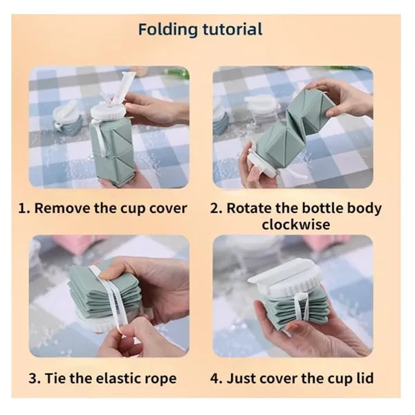 21OZ. Collapsible Silicone Water Bottles Leakproof