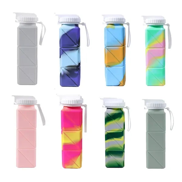 21OZ. Collapsible Silicone Water Bottles Leakproof