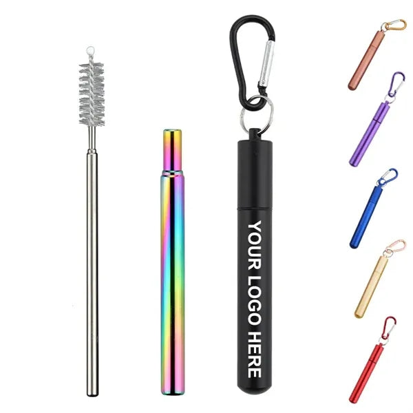 Collapsible Straw Set With Carabiner