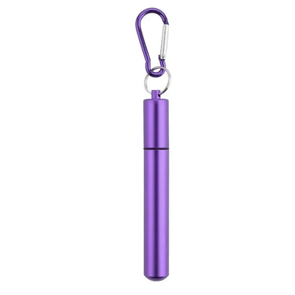Collapsible Straw Set With Carabiner