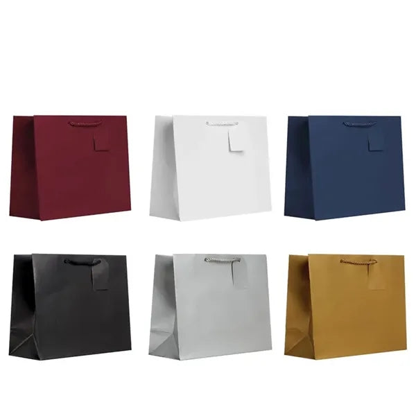 Matte Laminated Large Paper Bag with Rope Handle Hanging Tag