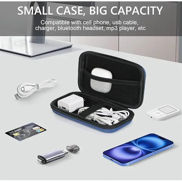 Travel Cord Organizer Pouch with Hard EVA Case