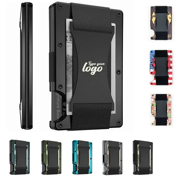 Slim Minimalist Wallet with RFID Blocking and Money Clip