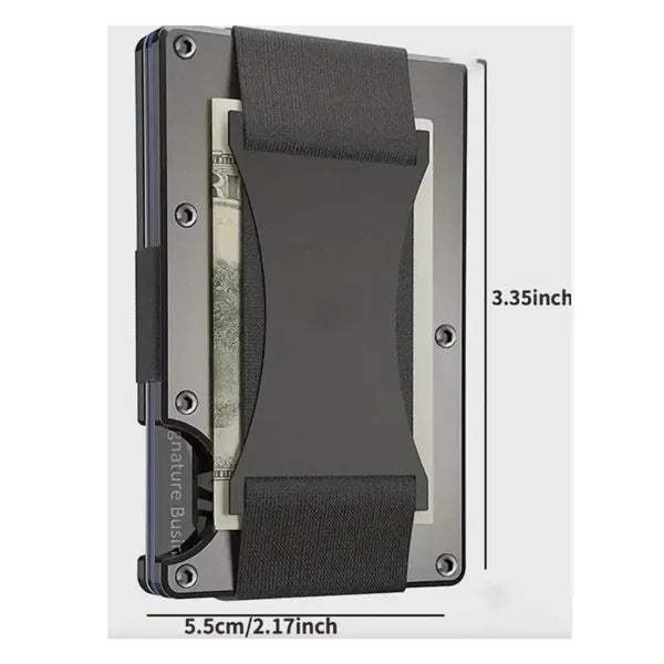 Slim Minimalist Wallet with RFID Blocking and Money Clip