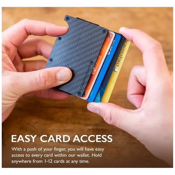 Slim Minimalist Wallet with RFID Blocking and Money Clip