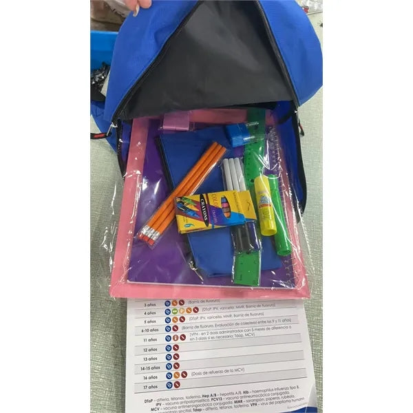 15inch Backpack back to school kit with 11pcs Supplies