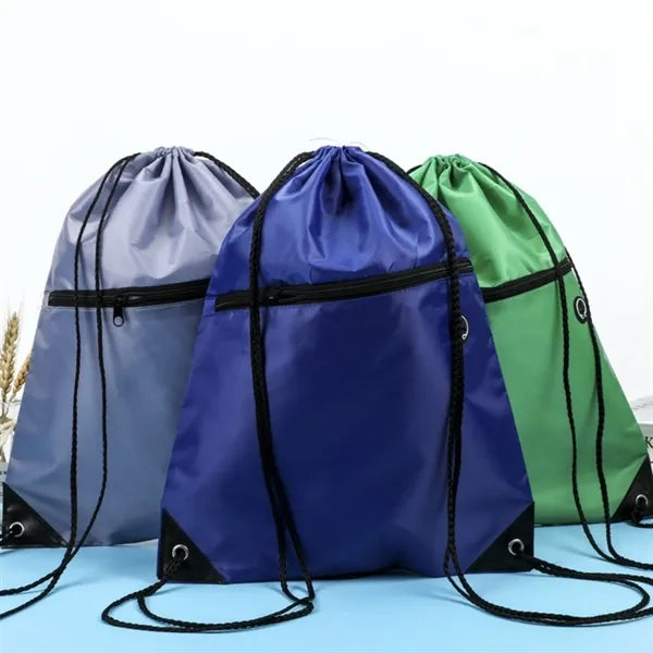 Polyester Drawstring Bags Logo Print Fitness Events