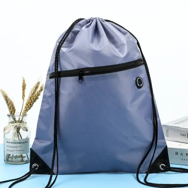 Polyester Drawstring Bags Logo Print Fitness Events