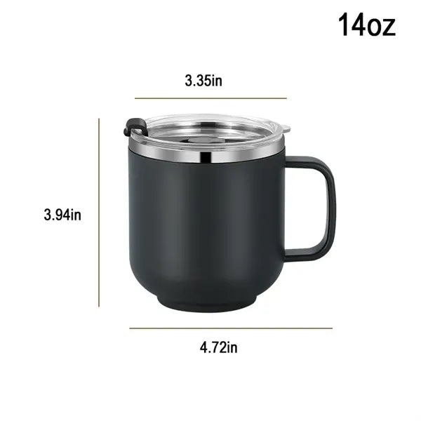 Stainless Steel Coffee Mug With Lid 14 OZ