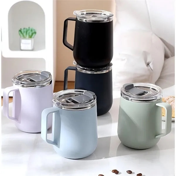 Insulated Coffee Mug with Lid and Handle 17oz