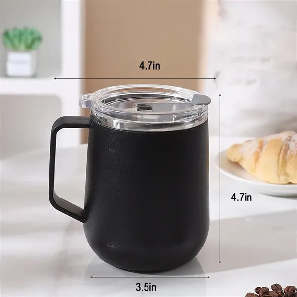 Insulated Coffee Mug with Lid and Handle 17oz