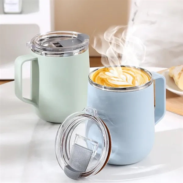 Insulated Coffee Mug with Lid and Handle 17oz