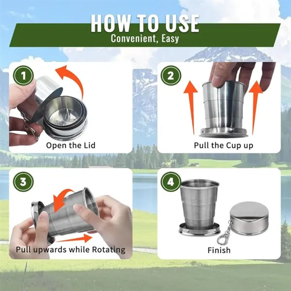 5oz Stainless Steel Folding Camping Cup