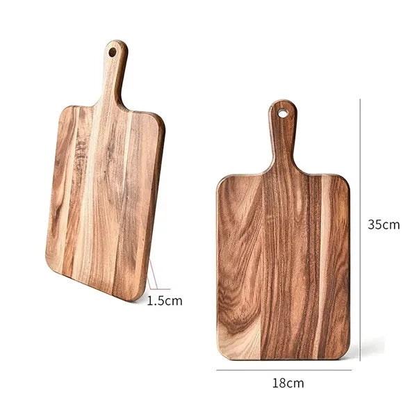 13.77" Wood Cutting Board Paddle Shape with Drip Ring