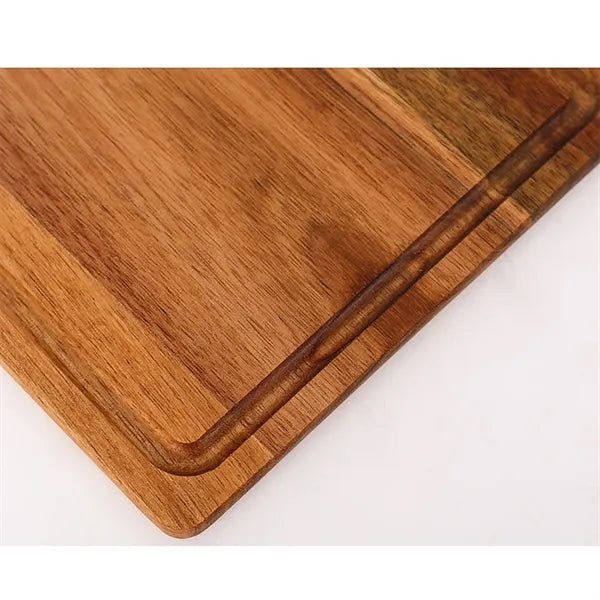 13.77" Wood Cutting Board Paddle Shape with Drip Ring