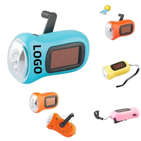 Mini Solar Hand Crank Flashlight
