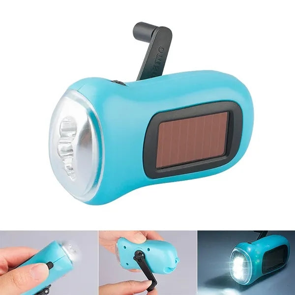 Mini Solar Hand Crank Flashlight
