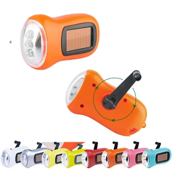 Mini Solar Hand Crank Flashlight