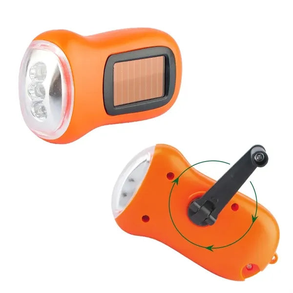 Mini Solar Hand Crank Flashlight