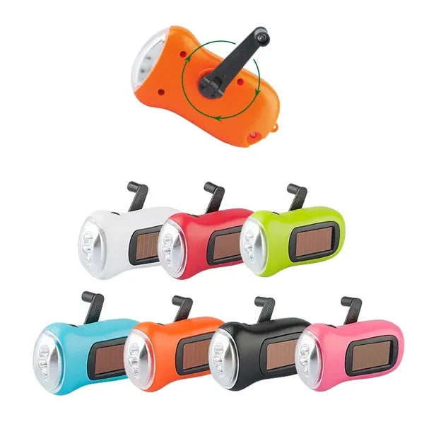 Mini Solar Hand Crank Flashlight