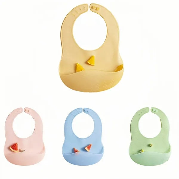 Waterproof Silicone Baby Bib with Catcher