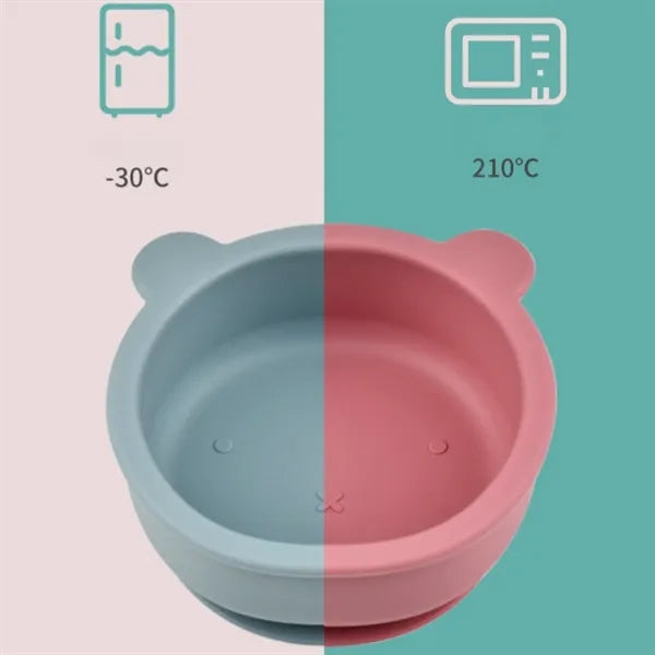 Bear Shaped Silicone Suction Baby Bowl