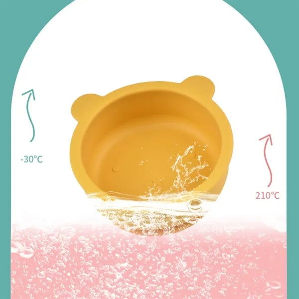 Bear Shaped Silicone Suction Baby Bowl