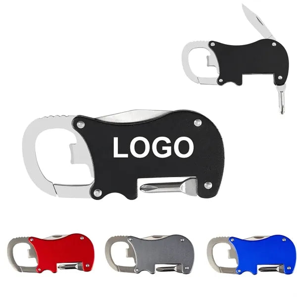 Bottle Opener Carabiner With Screwdriver & Knife