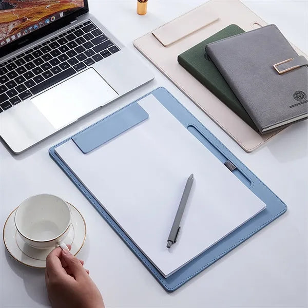 A4 Leather-Clip Writing Board with Notepad