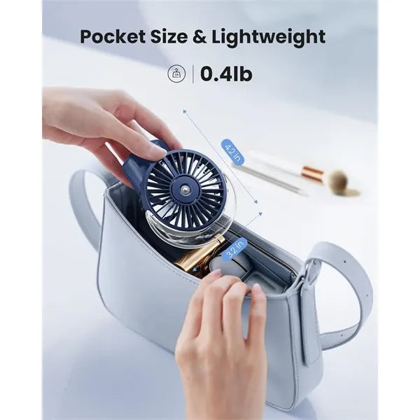 USB Rechargeable Foldable Fan with Real-Time Electricity Dis