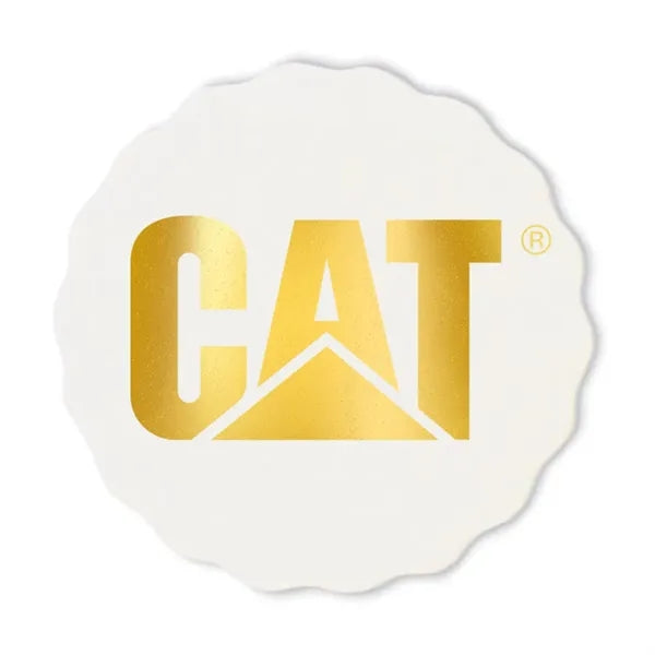 40 pt. Pulpboard Coaster, 3.625" Scalloped, Foil Stamped