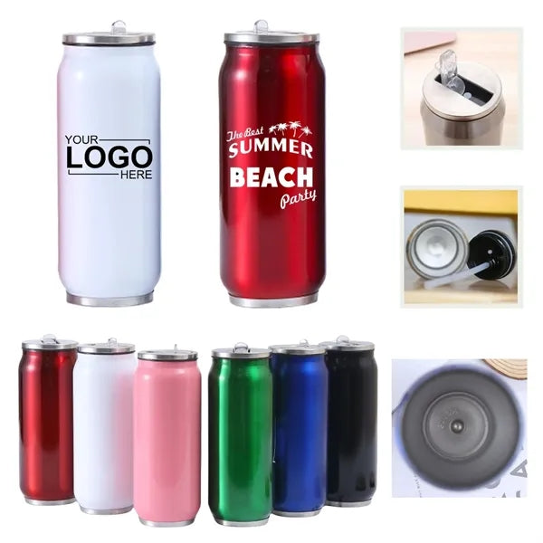 17oz Insulated Cola Can Tumbler With Straw