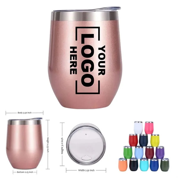 12oz Stainless Steel Wine Tumbler With Vacuum Insulation