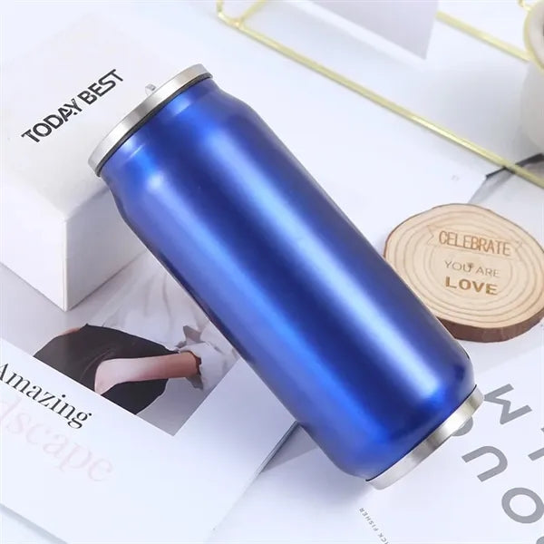 17oz Insulated Cola Can Tumbler With Straw