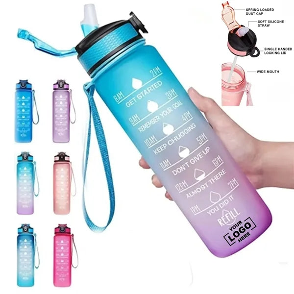 Color Changing Gradient Water Bottle With Logo Print