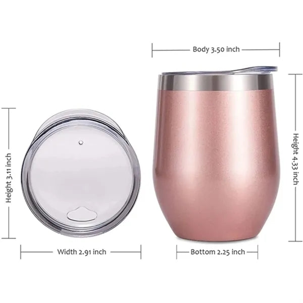 12oz Stainless Steel Wine Tumbler With Vacuum Insulation
