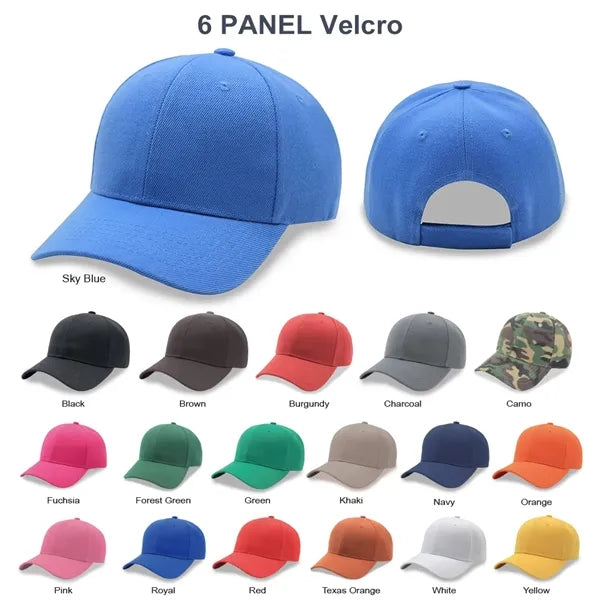 6 Panel Poly Twill Baseball Cap