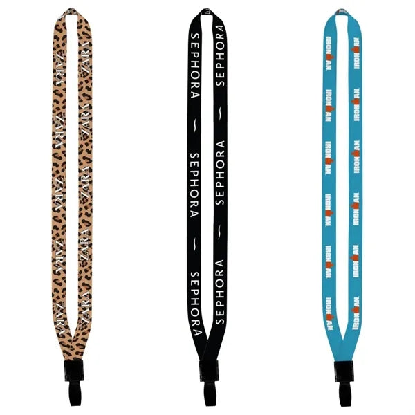 1/2" Dyed-Sublimation Lanyard with Non-Swivel Plastic Hook