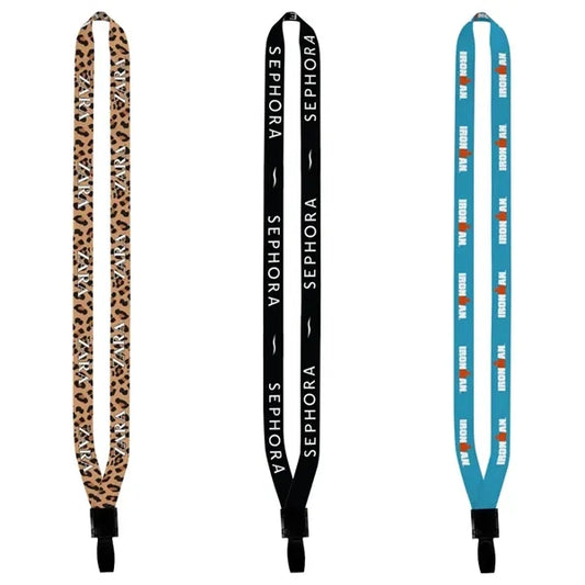 1/2" Dyed-Sublimation Lanyard with Non-Swivel Plastic Hook
