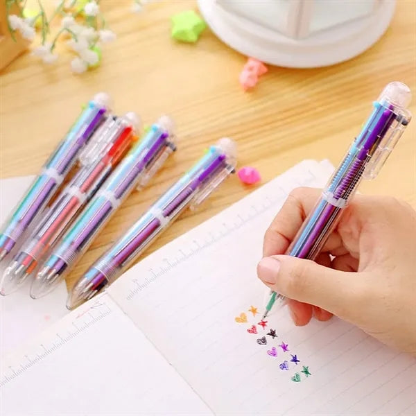 6 In 1 Multicolor Retractable Ballpoint Pen