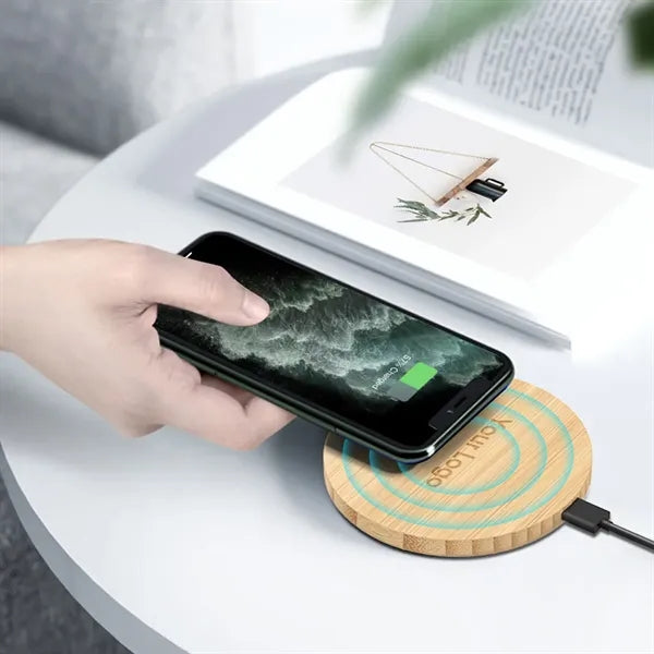 Eco-Friendly Bamboo Qi Wireless Fast Charger Pad