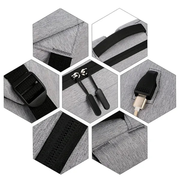 15L USB Charging Business Leisure Computer Bag Backpack