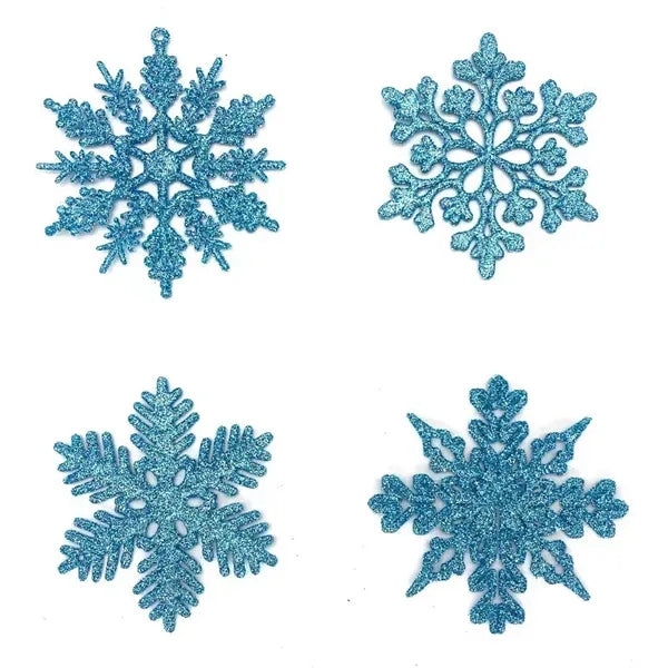 Plastic Silver Christmas Snowflake Hanging Decorations