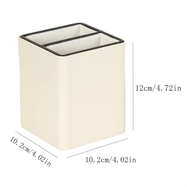 Stylish Desk Office Accessory Leather Pen Holder Organizer