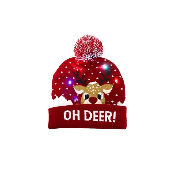 LED Light Up Christmas Sweater Hat