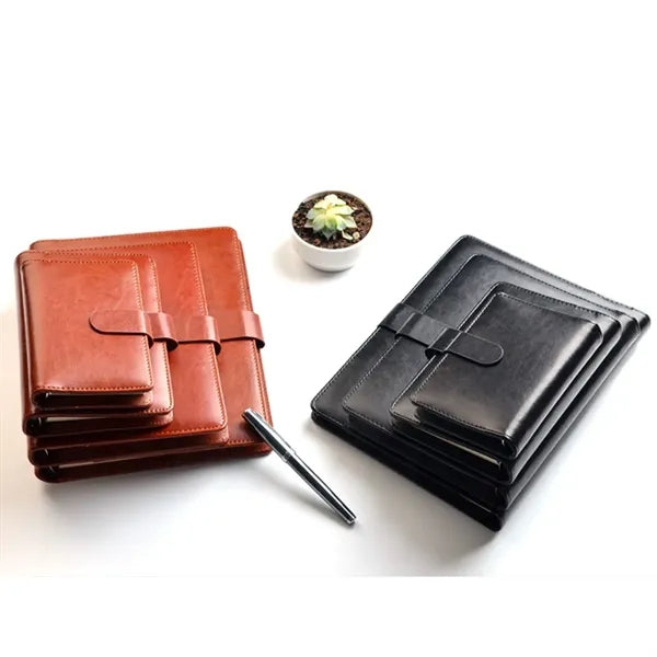 PU Leather Organizer Pockets Binder Refillable Notebook