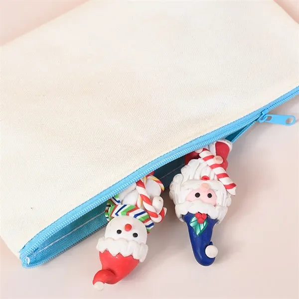 DIY Blank Canvas Zipper Pencil Pouch Makeup Bag